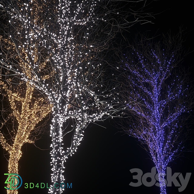 Holiday glowing trees