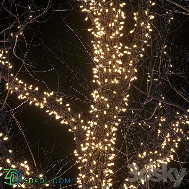 Holiday glowing trees