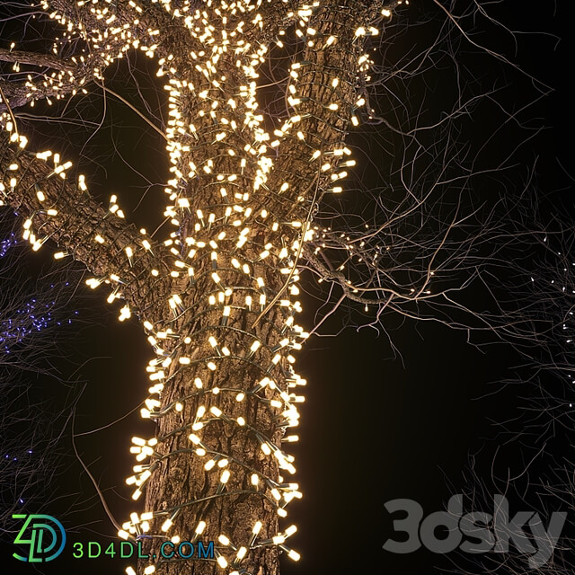 Holiday glowing trees