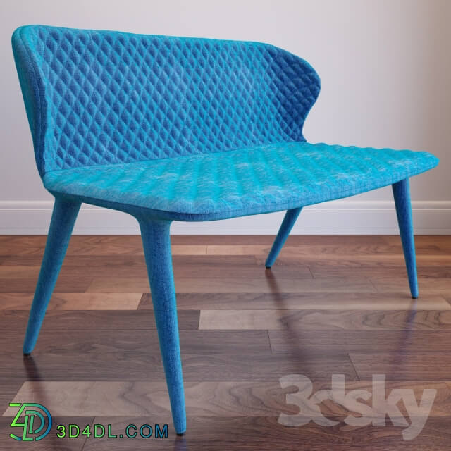 Modrest Astoria Blue Fabric Dining Bench