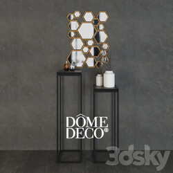 Dome Deco decor set with vases consoles mirror 3D Models 