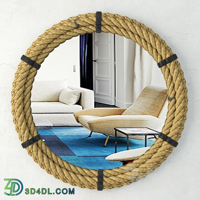 Rope Framed Industrial Mirror