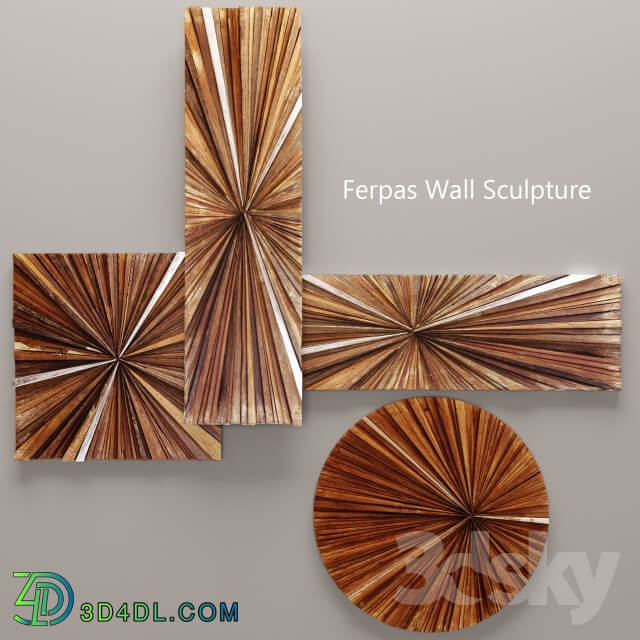 Ferpas Wall Sculpture wall decor plank panels wooden decor boards wooden wall panel slats picture mural Other decorative objects 3D Models