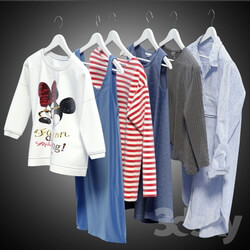 Women 39 s clothing on hangers 2 Clothes 3D Models 