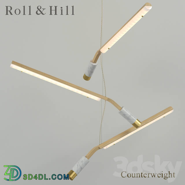 Chandelier Roll amp Hill Counterweight Pendant light 3D Models