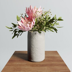 Protea Set With Baby Breaths 