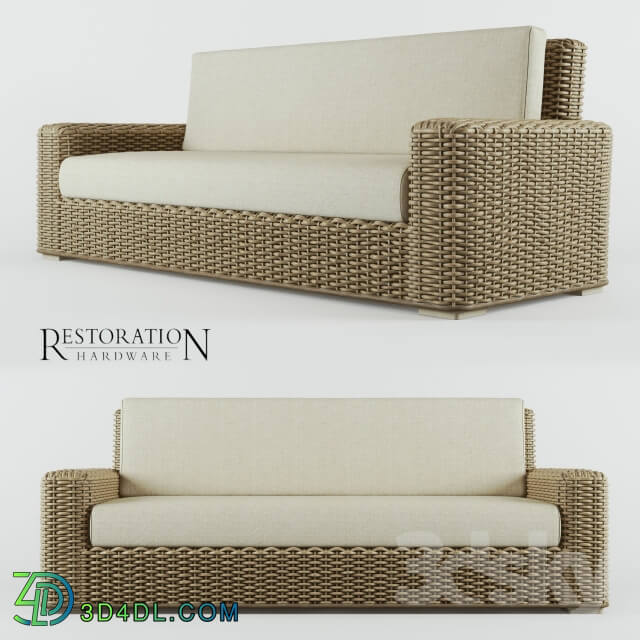 RH Antilles Rattan Sofa