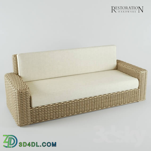 RH Antilles Rattan Sofa