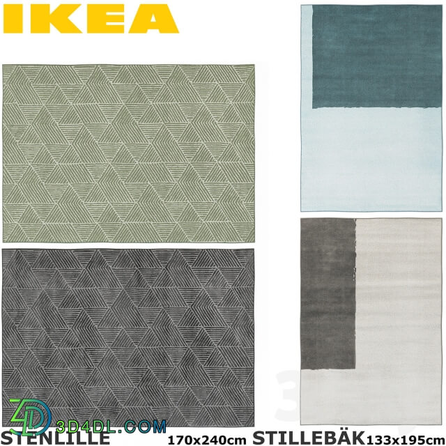 IKEA STILLEBAK STENLILLE RUG SET