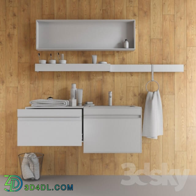 A set of furniture Porcelanosa Dess borax brillo