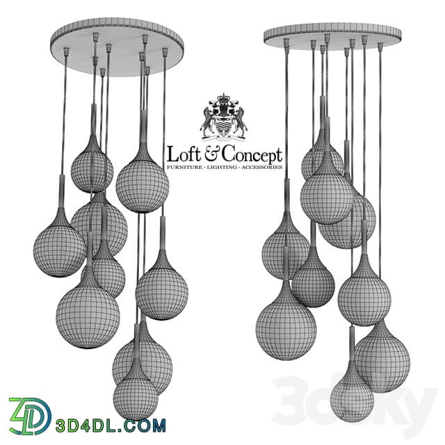 Hanging lamp Restoration Hardware Whitney Chandelier Pendant light 3D Models