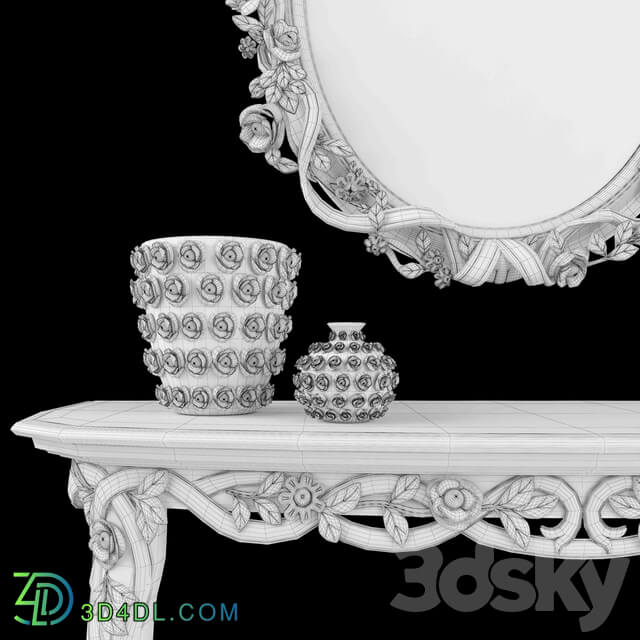 Savio Firmino Console 3125 Mirror 4484 Vazes 3D Models