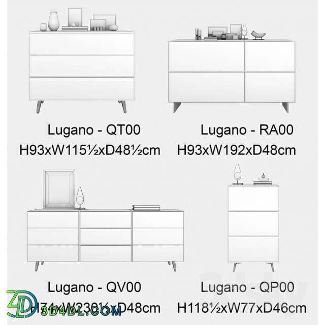 Sideboard Chest of drawer BoConcept Lugano system set 1