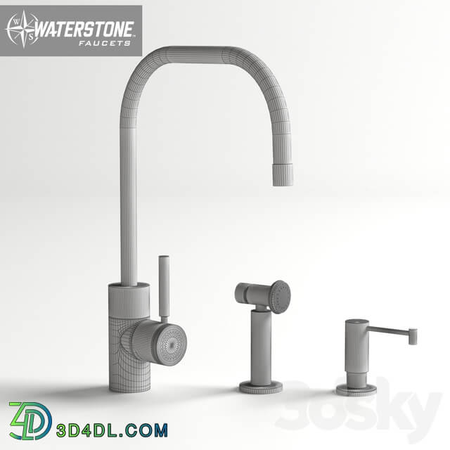 Waterstone Fulton Kitchen Faucet Model 3825 2 Faucet 3D Models