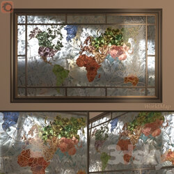 Stained Glass World map World Map stained glass window  