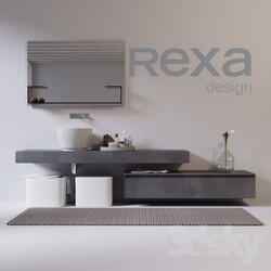 rexa design washbasin with furniture and accessories 