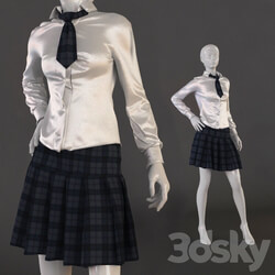 School uniform Clothes 3D Models 