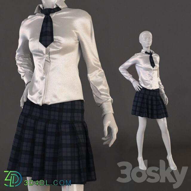 School uniform Clothes 3D Models