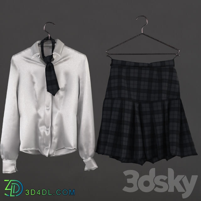 School uniform Clothes 3D Models