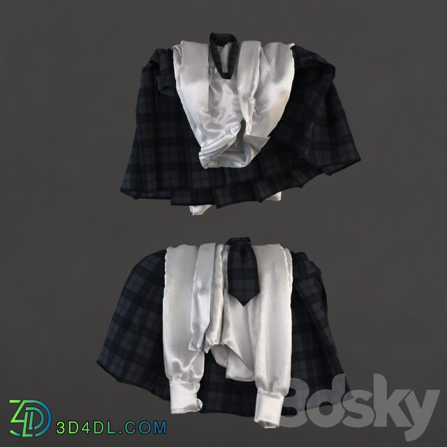 School uniform Clothes 3D Models