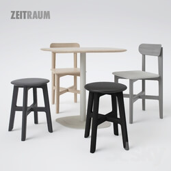 Table Chair Zeitraum 1.3 Stool and 1.3 Chair with Kontra Table 