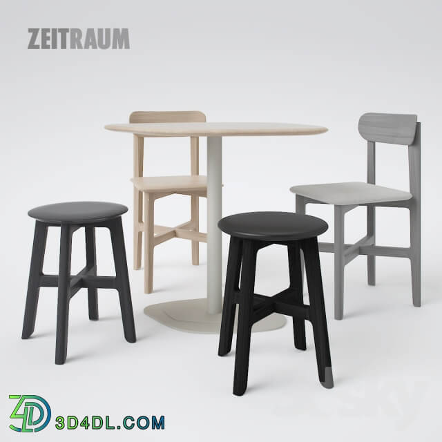 Table Chair Zeitraum 1.3 Stool and 1.3 Chair with Kontra Table