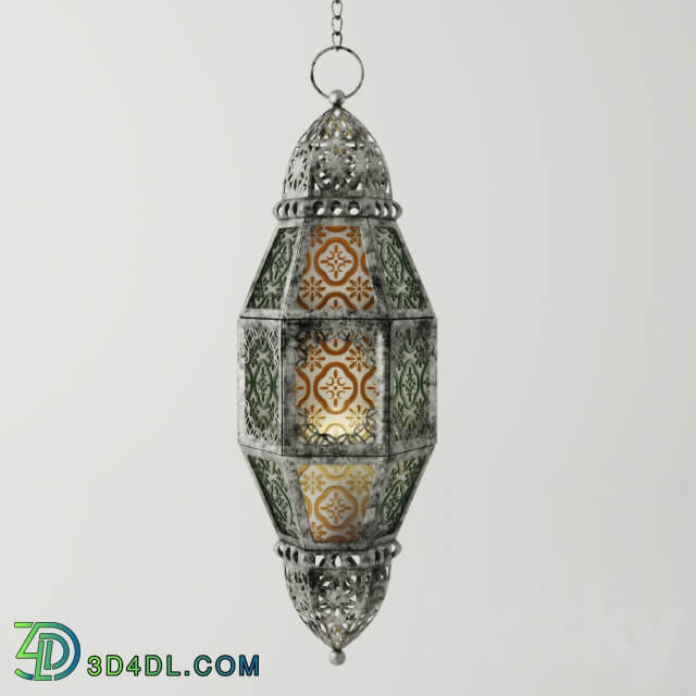 Metal Moroccan Lantern Pendant light 3D Models