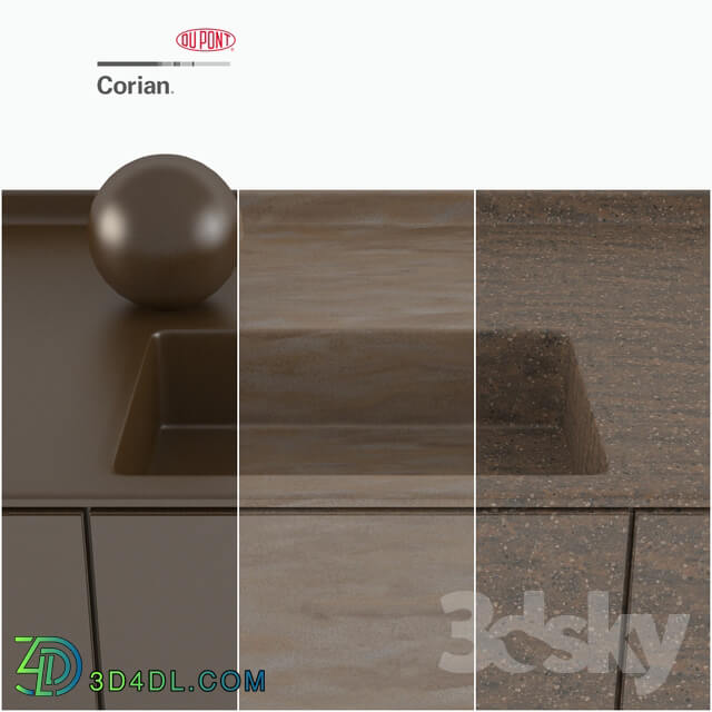 Dupont Corian Kitchen Countertops Brown 2