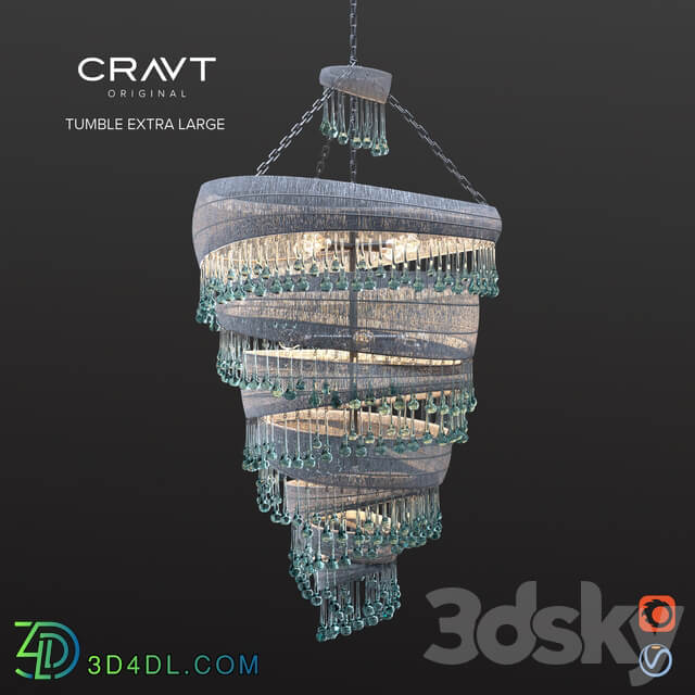 Cravt original Tumble Extra Large Pendant light 3D Models