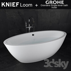 Bath Knief Loom Grohe Grandera Single lever bath mixer 