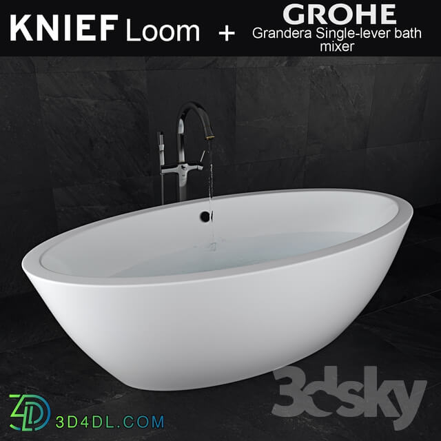 Bath Knief Loom Grohe Grandera Single lever bath mixer