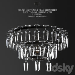 Ceiling Lights Wine Glass Chandelier 240W Pendant Lighting Wine Glass Feature Pendant light 3D Models 
