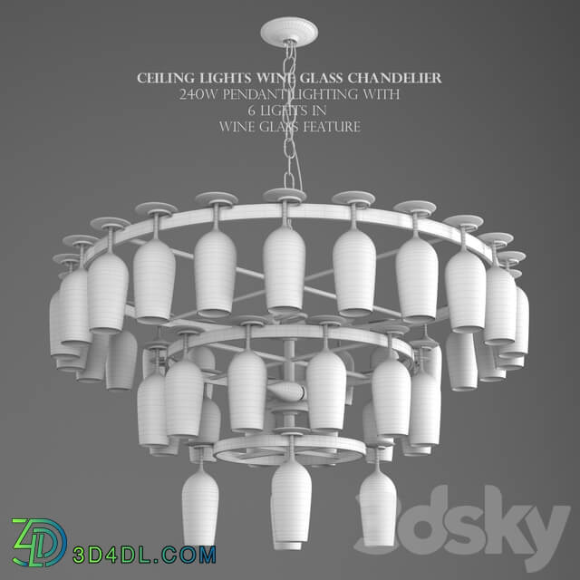 Ceiling Lights Wine Glass Chandelier 240W Pendant Lighting Wine Glass Feature Pendant light 3D Models