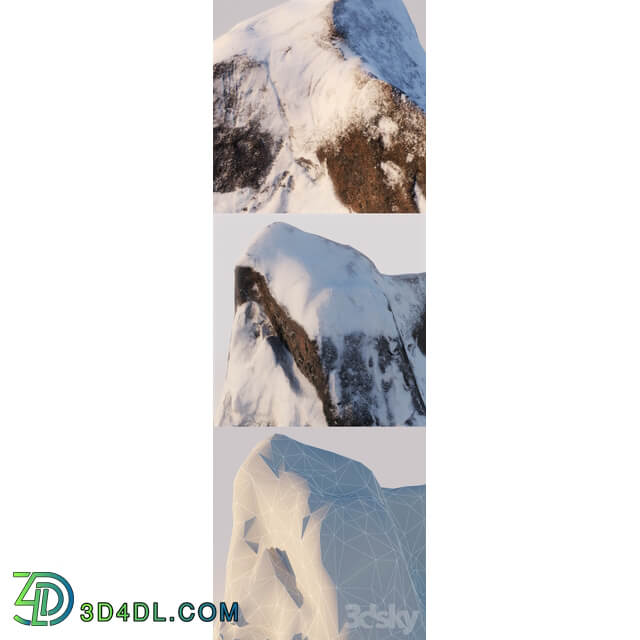 Winter rock 3D Models