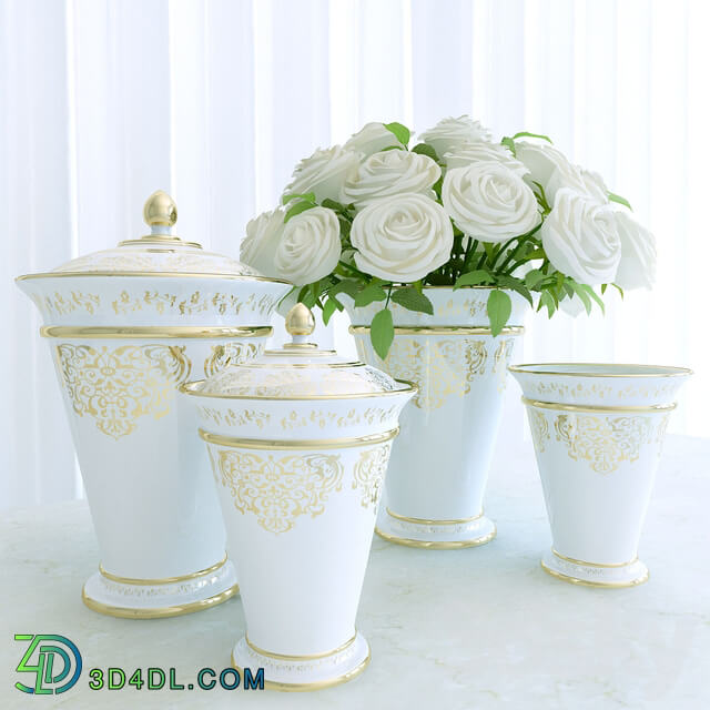 White roses 3D Models