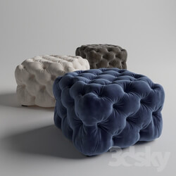 Grace Tufted Cube Ottoman 