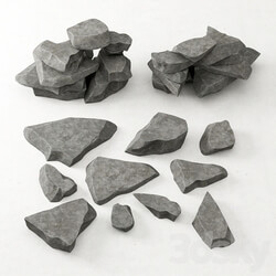 Rock stone collection decorative A collection of rock for decoration 3D Models 