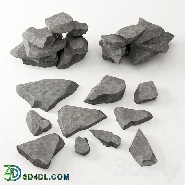 Rock stone collection decorative A collection of rock for decoration 3D Models