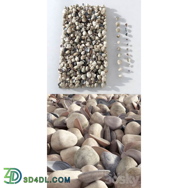 Pebble sea Sea pebbles 3D Models