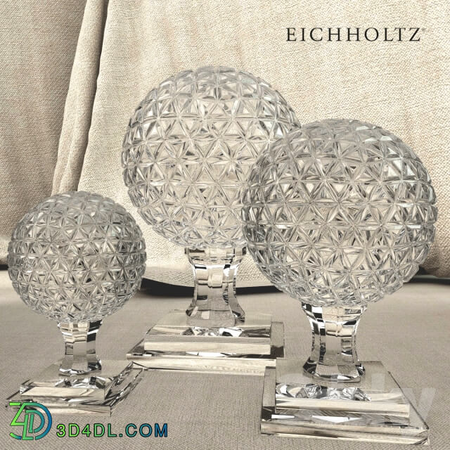 Other decorative objects Eichholtz Glass Arabesque Objects Set Of 3