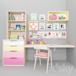 Table Chair Desk with decor in the nursery 