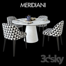 Table Chair Table Meridiani OWEN Chair Meridiani ODETTE 