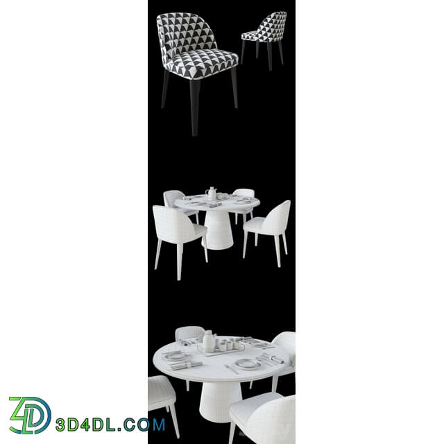 Table Chair Table Meridiani OWEN Chair Meridiani ODETTE