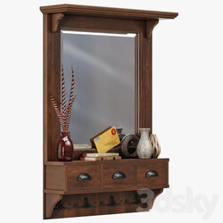 Pottery Barn Classic Entryway Mirror Organizer 3D Models 