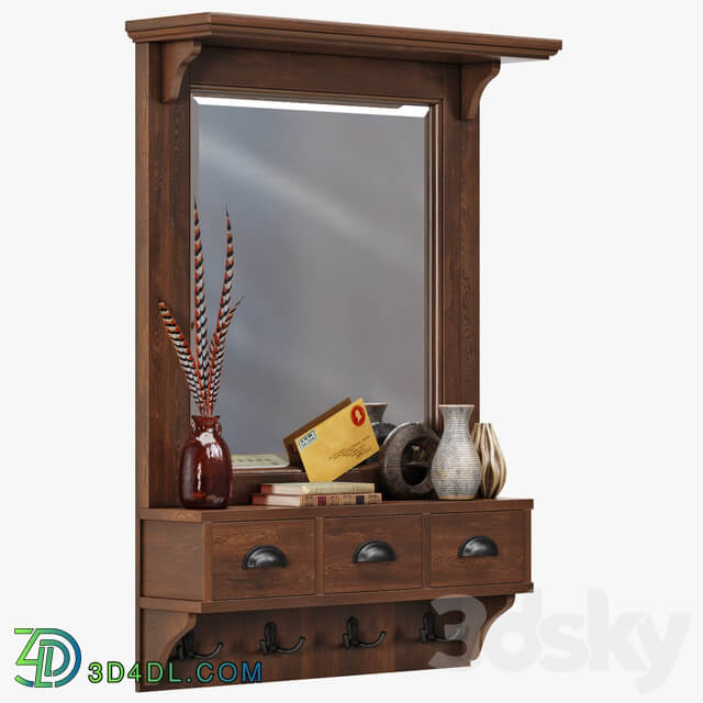 Pottery Barn Classic Entryway Mirror Organizer 3D Models