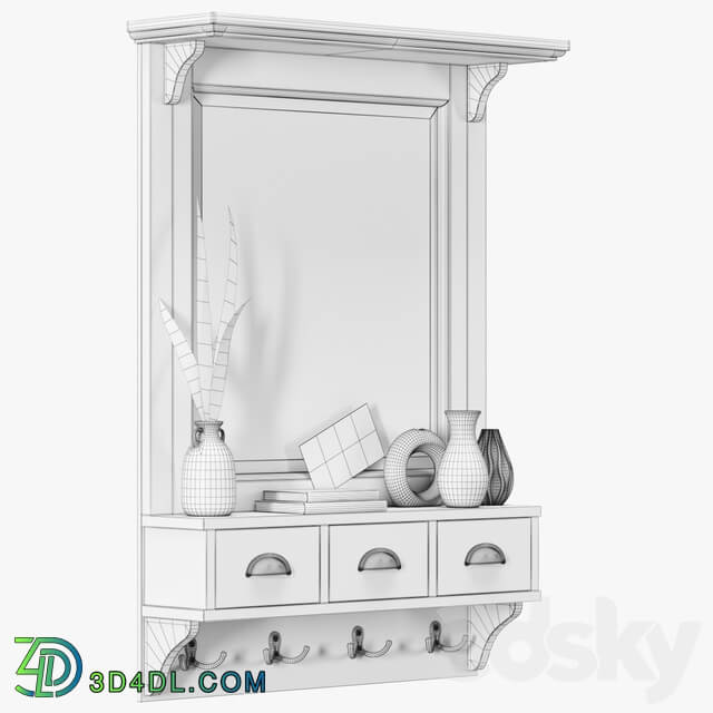 Pottery Barn Classic Entryway Mirror Organizer 3D Models