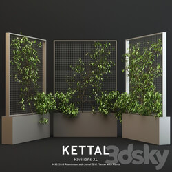 Kettal Pavilion XL Planter With Plants 3D Models 