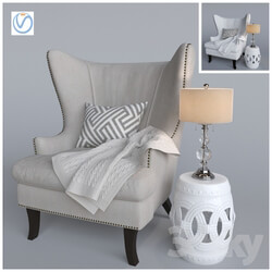 Armchair and knitted plaid Vray 