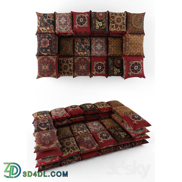 Ottoman from pillows
