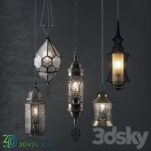 Oriental lamps Pendant light 3D Models